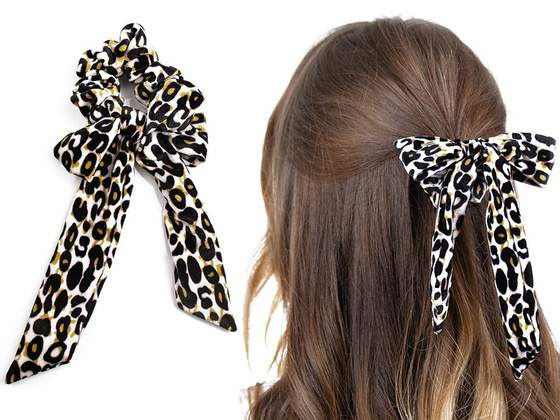 GUMKA DO WŁOSÓW apaszka SCRUNCHIES panterka FROTKA