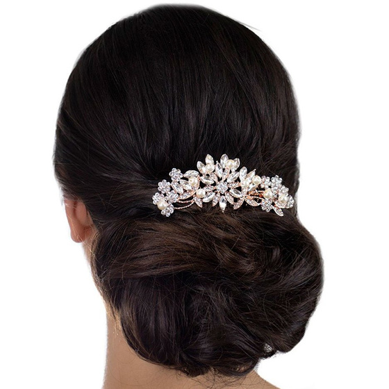 OZDOBA DO WŁOSÓW grzebyk ŚLUBNA kwiaty MIEDZIANA