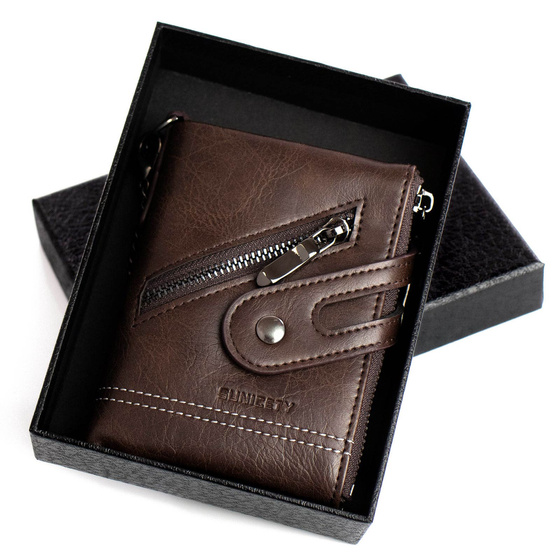 Alessio PORTFEL MĘSKI Block Kart RFID ŁAŃCUCH Pudełko PREZENTOWE