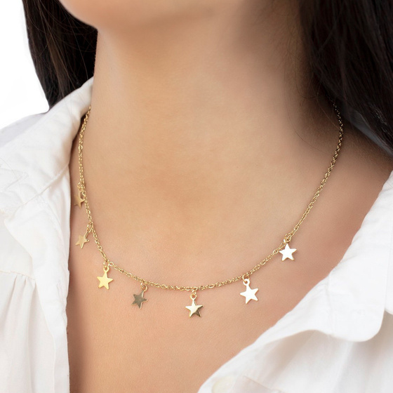 Naszyjnik choker STAL SZLACHETNA POZŁACANA