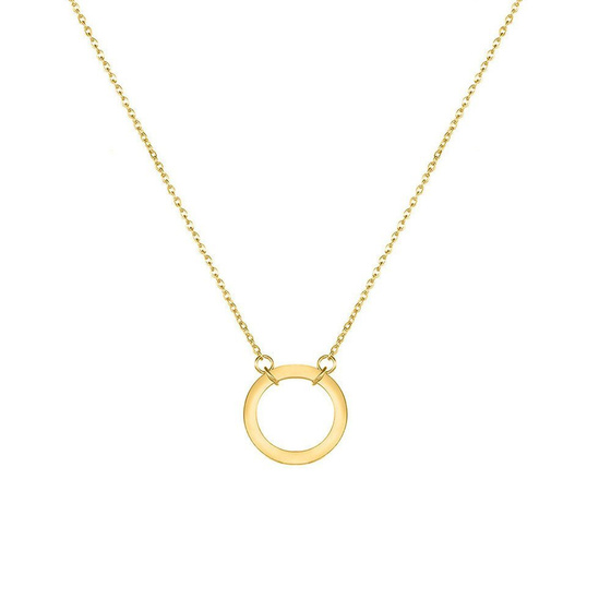 NASZYJNIK damski kółko STAL SZLACHETNA POZŁACANA