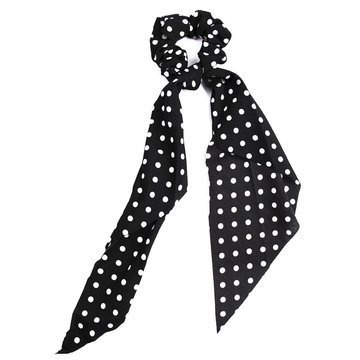 GUMKA do włosów APASZKA kropki CZARNA scrunchies