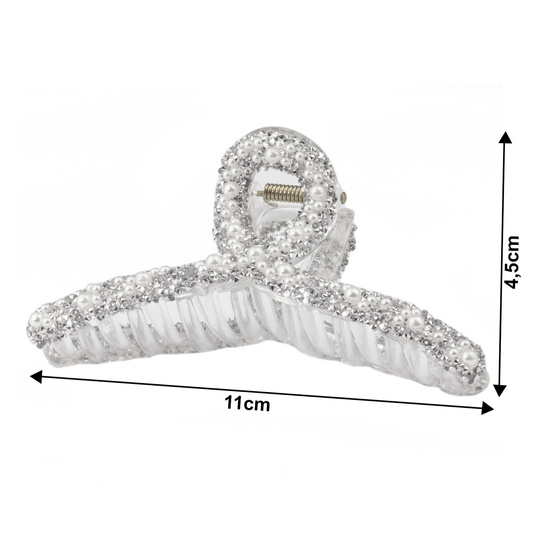 SPINKA do włosów KLAMRA klamerka SZCZĘKA perełki