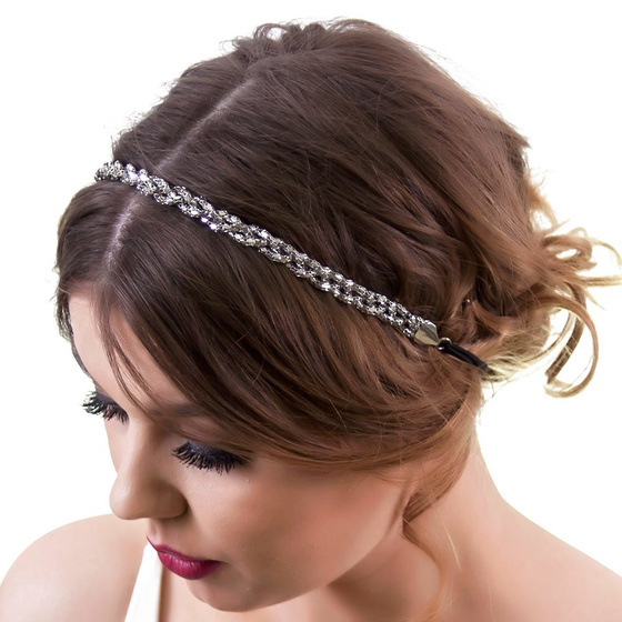 OPASKA DO WŁOSÓW skręt SREBRNA na gumce