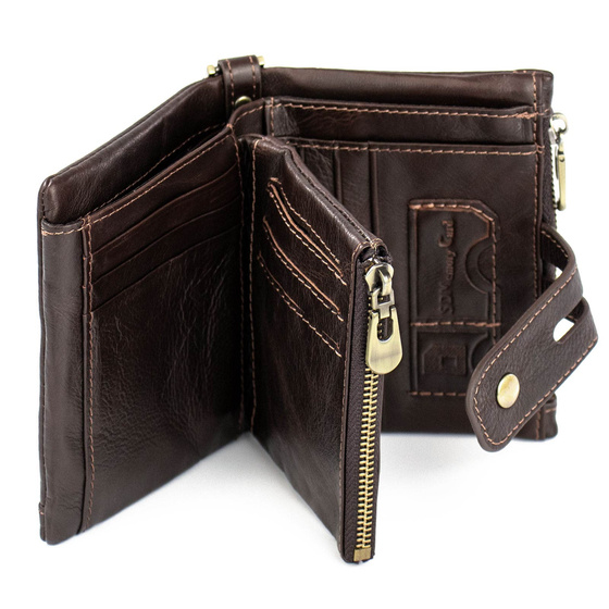 Alessio PORTFEL MĘSKI SKÓRA NATURALNA Block Kart RFID Pudełko PREZENTOWE