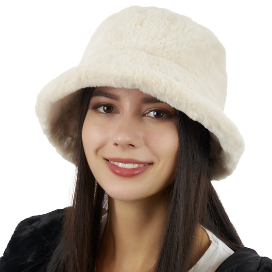 ZIMOWY bucket hat KAPELUSZ na zimę ciepły PLUSZOWY czapka na zimę
