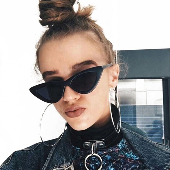 OKULARY PRZECIWSŁONECZNE damskie KOCIE OKO czarne