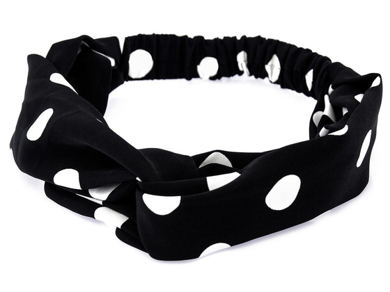 OPASKA DO WŁOSÓW czarna PIN UP bandamka KROPKI