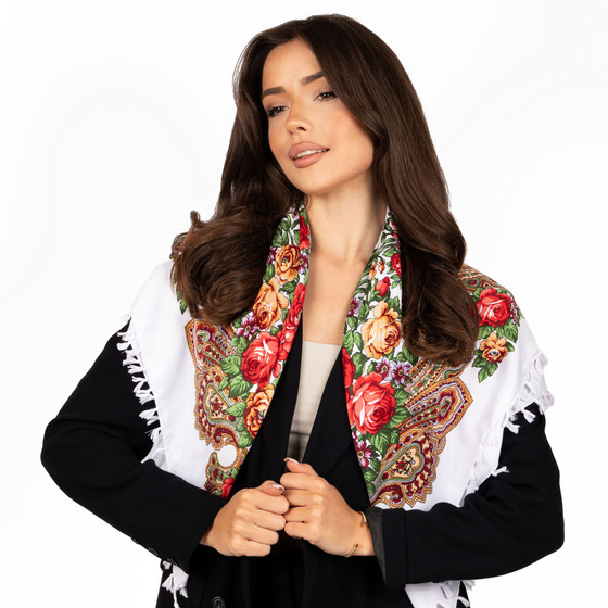 CHUSTA Ludowa Alessio GÓRALSKA Folk KWIATY DUŻA