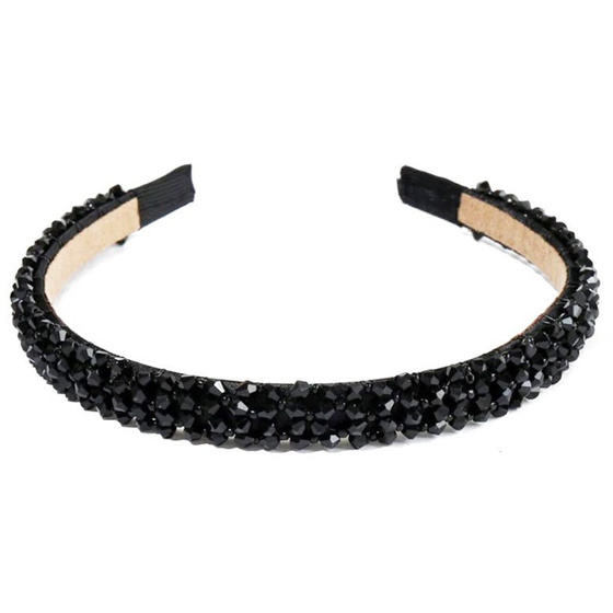 OPASKA DO WŁOSÓW wąska koraliki SZTYWNA elegancka błyszcząca