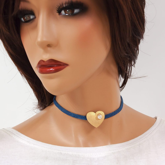 Choker NASZYJNIK drobny serce