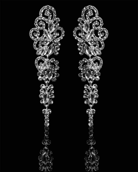 KOLCZYKI srebrne CYRKONIE kryształki ŚLUBNE długie