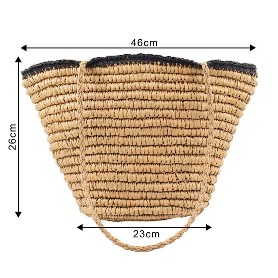 TOREBKA damska DUŻA SŁOMKOWA pleciona na ramię TORBA PLAŻOWA koszyk