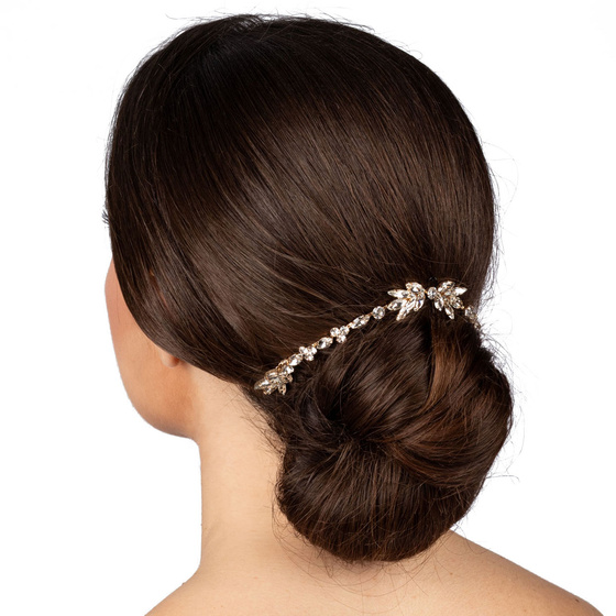 OZDOBA DO WŁOSÓW złota ŚLUBNA grzebyk cyrkonie