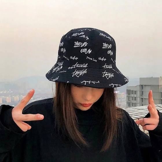 BUCKET HAT czapka dwustronna napis KAPELUSZ rybacki