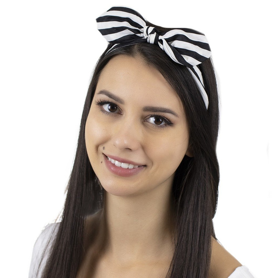 OPASKA DO WŁOSÓW paski czarne PIN UP kokarda