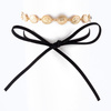 CHOKER NASZYJNIK podwójny CZARNY złoty 