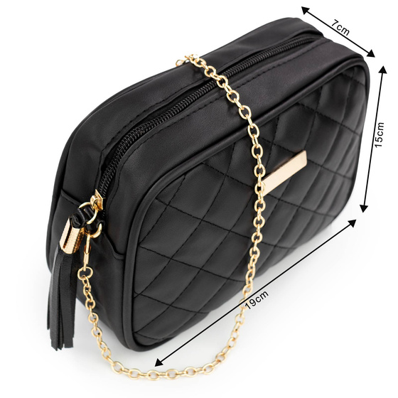 Alessio TOREBKA Damska PIKOWANA na ramię łańcuszek QUILTED CROSSBODY