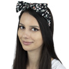 OPASKA do włosów KWIATY węzeł CZARNA kokarda SUPEŁ