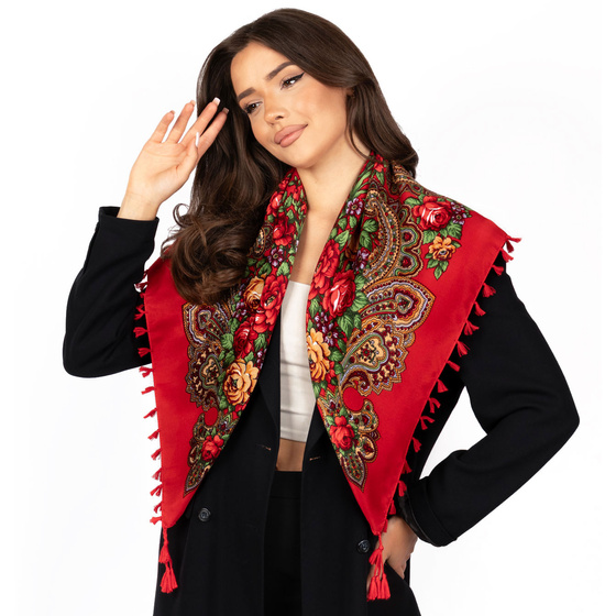 CHUSTA Ludowa Alessio GÓRALSKA Folk KWIATY DUŻA