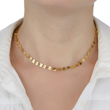 Naszyjnik STAL SZLACHETNA POZŁACANA kółeczka