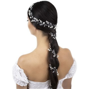 OZDOBA DO WŁOSÓW długa ŚLUBNA SREBRNA - 50cm