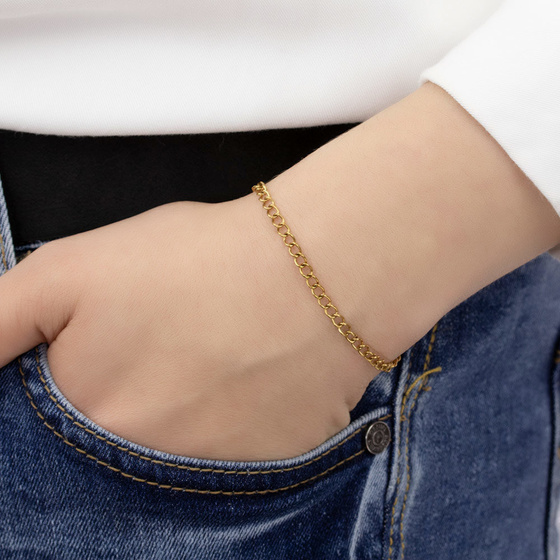 BRANSOLETKA delikatna STAL SZLACHETNA POZŁACANA