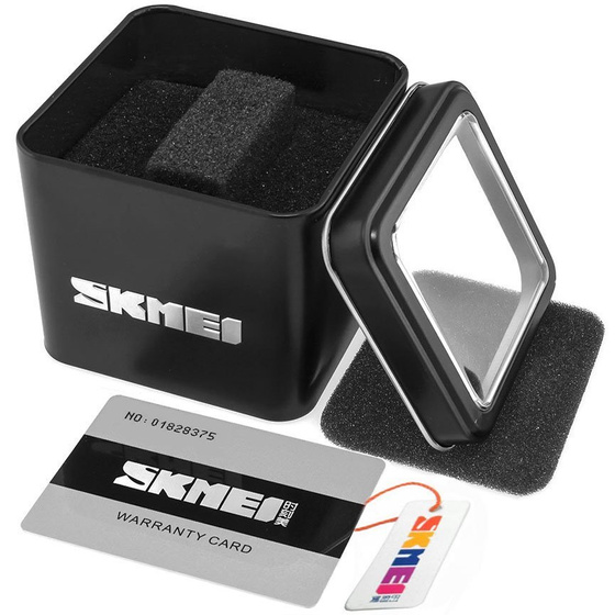 Zegarek męski SKMEI 9157 DATOWNIK granat SKÓRZANY