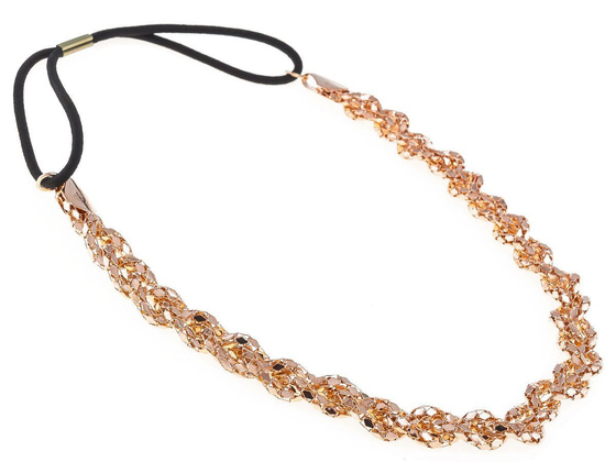 OPASKA DO WŁOSÓW skręt ZŁOTA na gumce