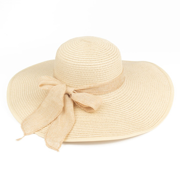 KAPELUSZ plażowy Alessio DAMSKI SŁOMKOWY kokarda letni SŁOMIANY DUŻE RONDO