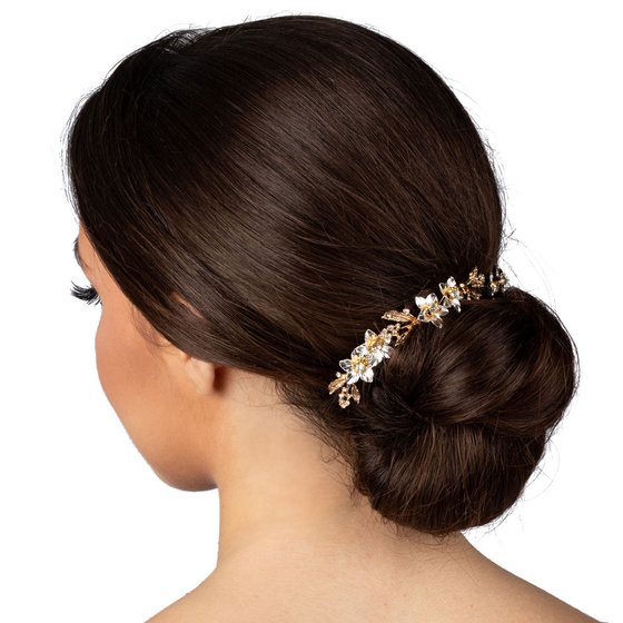 Ozdoba ŚLUBNA do włosów GAŁĄZKA damska cyrkonie kryształki