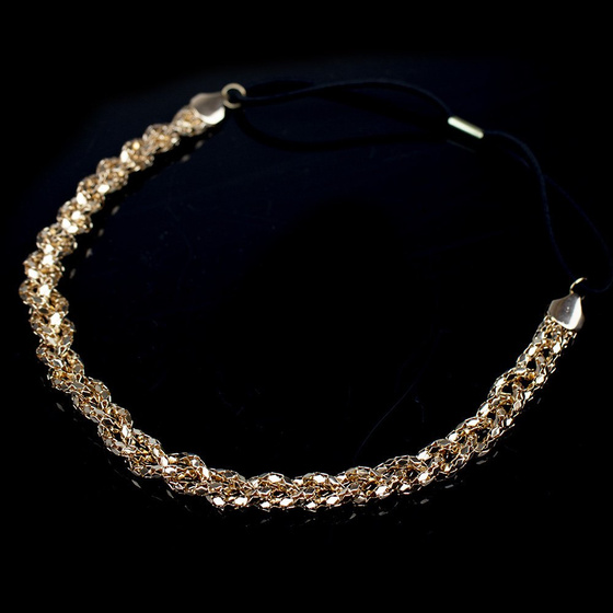 OPASKA DO WŁOSÓW skręt ZŁOTA na gumce