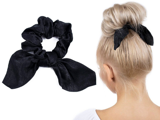 GUMKA DO WŁOSÓW czarna APASZKA scrunchie FROTKA