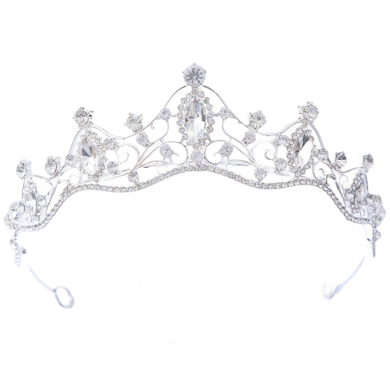 DIADEM OZDOBA do włosów KORONA ŚLUBNA srebrna Ślub Panieński