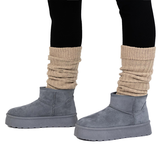 OCIEPLACZE na nogi DAMSKIE CIEPŁE getry długie ZIMA