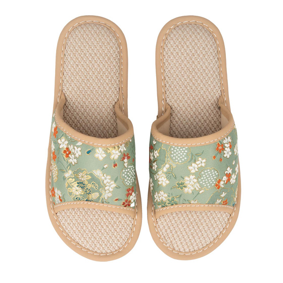 KAPCIE damskie Alessio domowe KWIATY Lekkie Miękkie FOLK r. 40-41