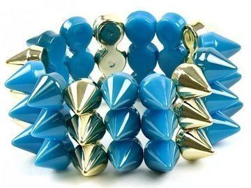 BRANSOLETKA szeroka KOLCE NIEBIESKA