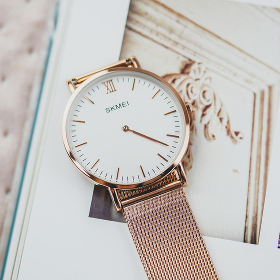 Zegarek SKMEI 1181 bransoleta MESH rose gold