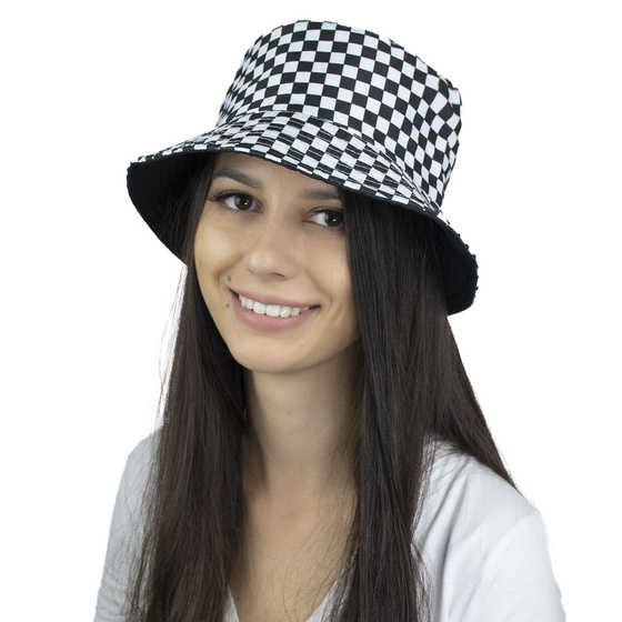 BUCKET HAT czapka dwustronna KAPELUSZ kratka