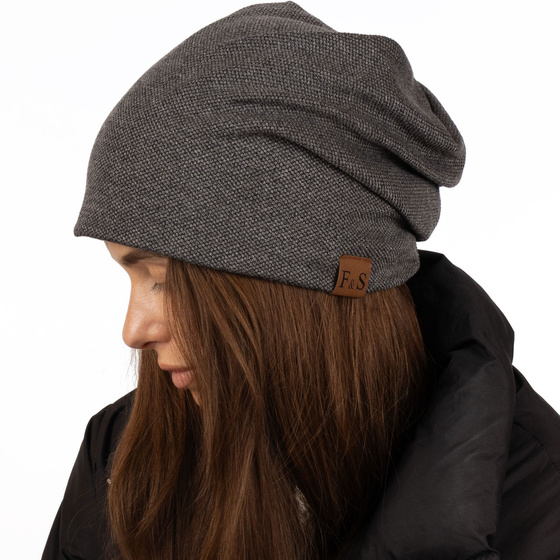 Czapka BEANIE smerfetka oversize MŁODZIEŻOWA ZIMOWA POLAR