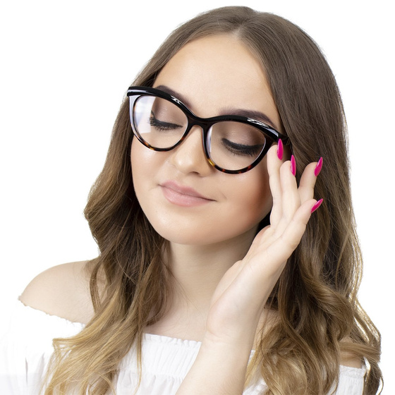 OKULARY damskie KUJONKI ZERÓWKI panterkowe KOCIE