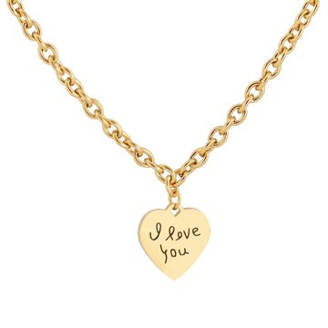 NASZYJNIK napis łańcuch STAL SZLACHETNA POZŁACANA