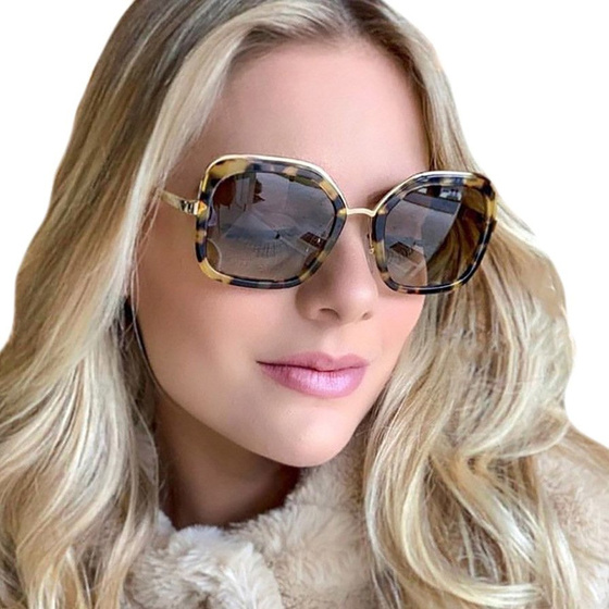 OKULARY przeciwsłoneczne DAMSKIE złote PANTERKA