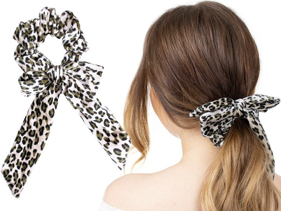 GUMKA DO WŁOSÓW apaszka SCRUNCHIE panterka FROTKA