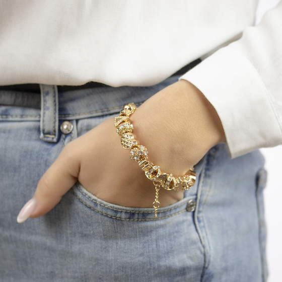 Bransoletka ZŁOTA charms KLUCZYK modułowa gold