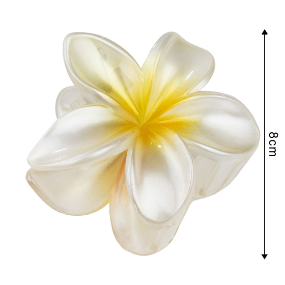 KLAMRA KWIAT szczęka duża SPINKA do włosów kwiatek Kwiat Plumerii HAWAJSKA