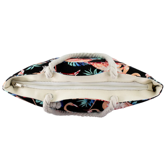 TOREBKA DAMSKA na ramię TORBA duża BOHO PLAŻOWA shopper pojemna FLAMINGI
