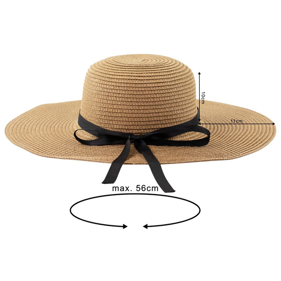 KAPELUSZ na lato SŁOMKOWY duże rondo SŁOMIANY letni DAMSKI kokarda