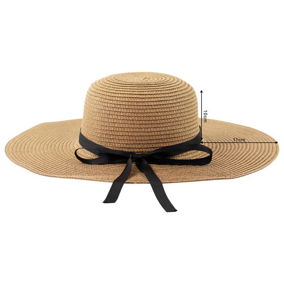 KAPELUSZ na lato SŁOMKOWY duże rondo SŁOMIANY letni DAMSKI kokarda