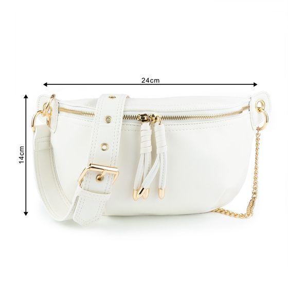 NERKA SASZETKA TOREBKA damska na RAMIĘ POJEMNA CROSSBODY ZŁOTY ŁAŃCUCH